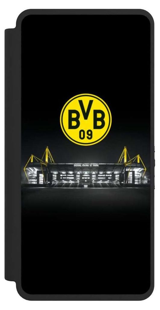 NIVOCASE Klapphülle für Samsung Galaxy S26 Ultra Handyhülle aus Kunst Leder NIVOflip schwarz BVB Borussia Dortmund Stadion