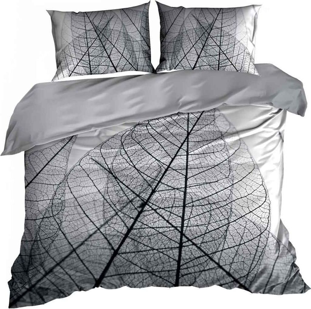 3D-Bettwäsche aus Baumwollsatin, 160 x 200 cm, „Transparentes Blatt“