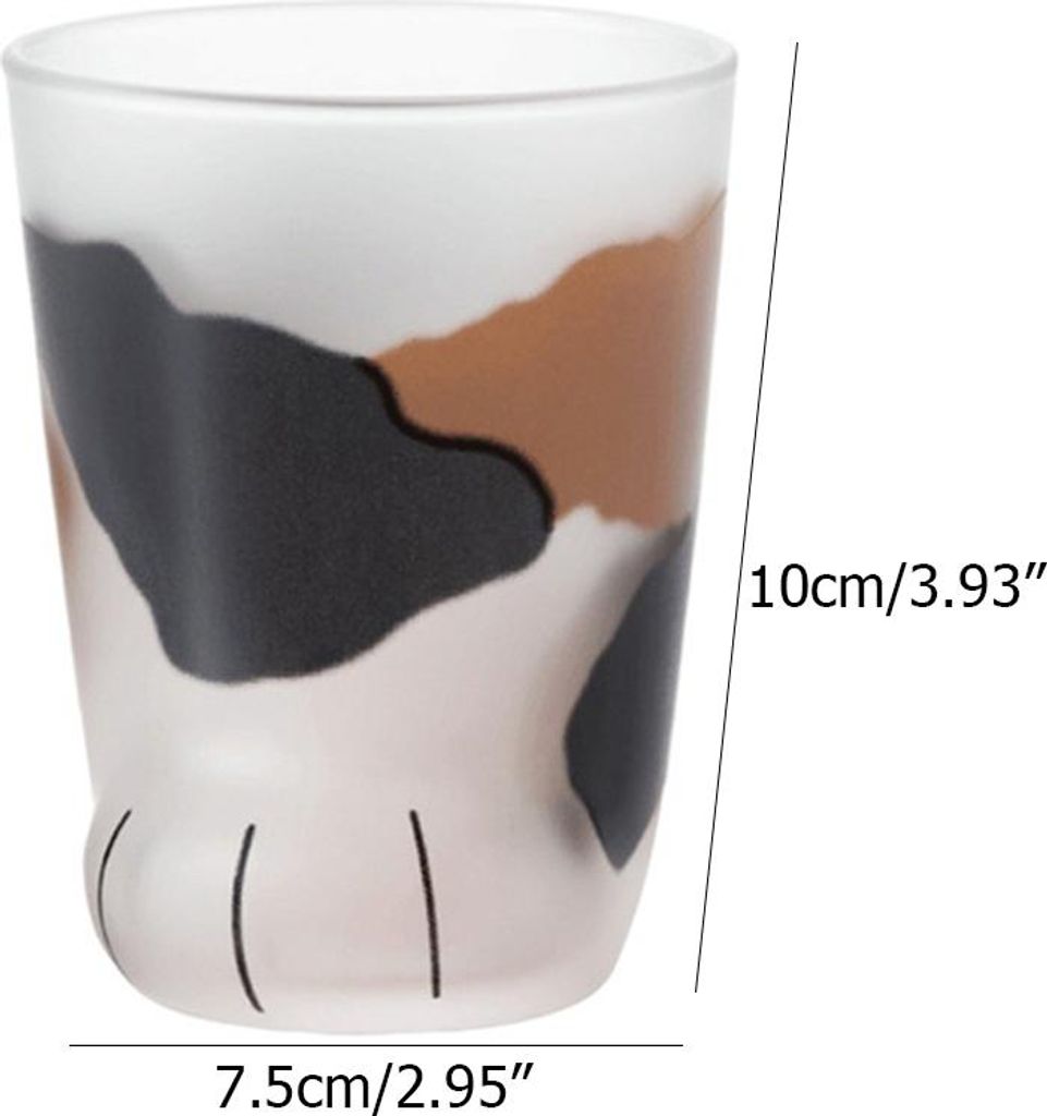 1 Stück niedliche Katze Pfoten Glas Tiger Paws Mug Büro Kaffeebecher Frühstück Milch Glas Tasse Geschenk