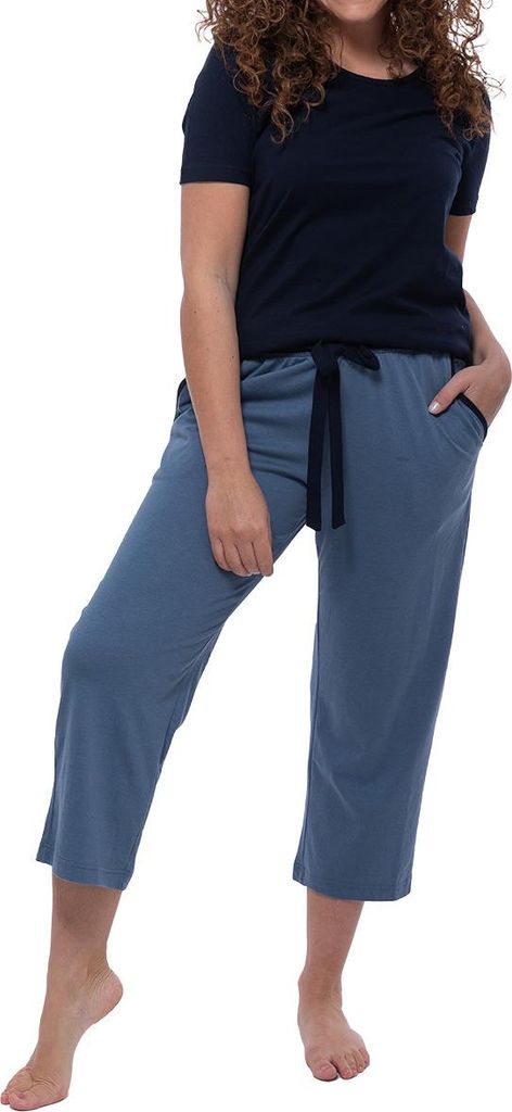 Ammann Night & Home Schlafanzug Set aus Kurzarm-Shirt und 7/8 Hose, Hautfreundliche und atmungsaktiv, Mit Baumwolle