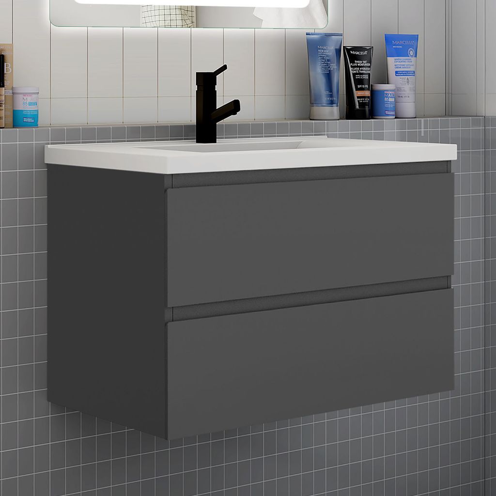 Badezimmermöbel 80cm CINIC-Serie Keramik Waschtisch mit Produktbild 