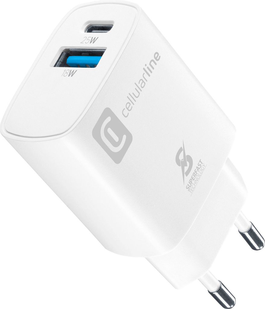 Dual Port Travel Charger Samsung PD 25W White (60786) Ladegerät (USB-A + USB-C)