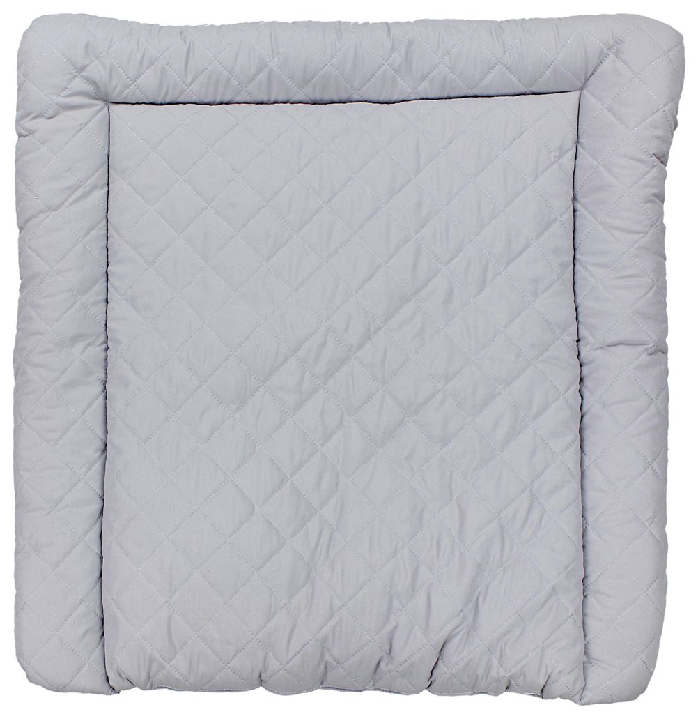 TupTam Baby Wickeltischauflage mit Baumwollbezug Gemustert, Farbe: Grau Gesteppt, Größe: 75 x 85 cm