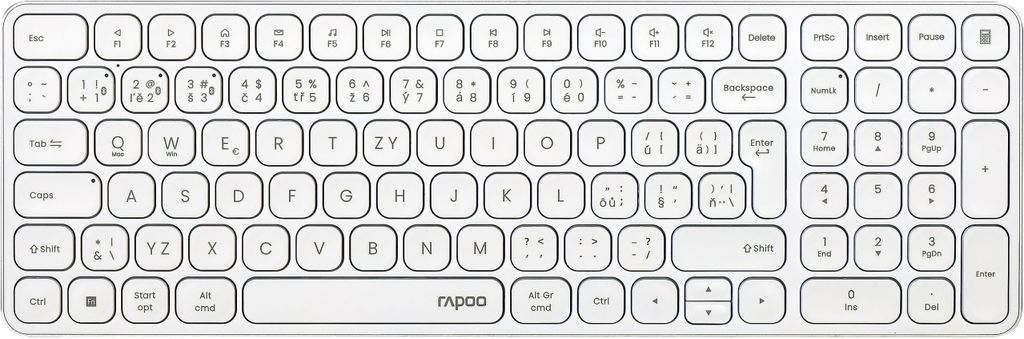 Rapoo E9310M Multimode-Funktastatur CZ/SK weiß