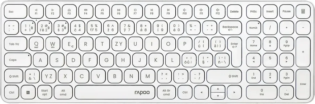 Clavier sans fil Rapoo E9310M blanc avec pavé numérique compact