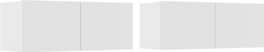 Mobili TV 2 pz Bianco 80x30x30 cm: Set Porta TV Moderno Sospeso