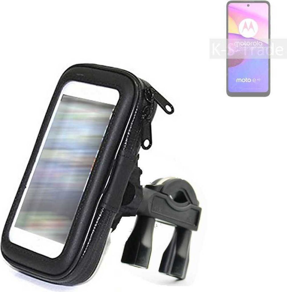 K-S-Trade Fahrrad-Halterung kompatibel mit Motorola Moto E40 Handy-Halterung Halter Lenkstange Fahrradhalterung Motorrad Bike Mount Wasserabweisend