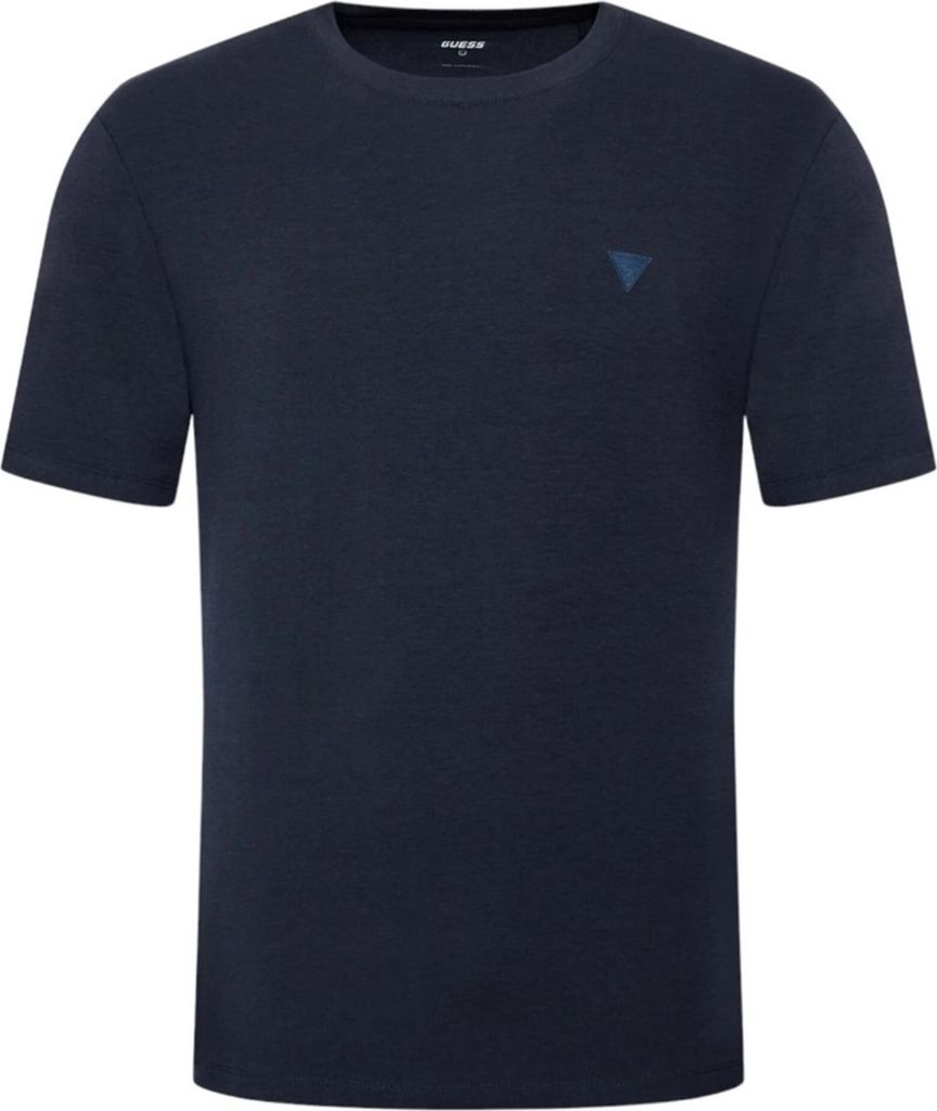 Herren T-Shirt Blau mit Logo und Rundhals - Modisch und Kurzärmelig