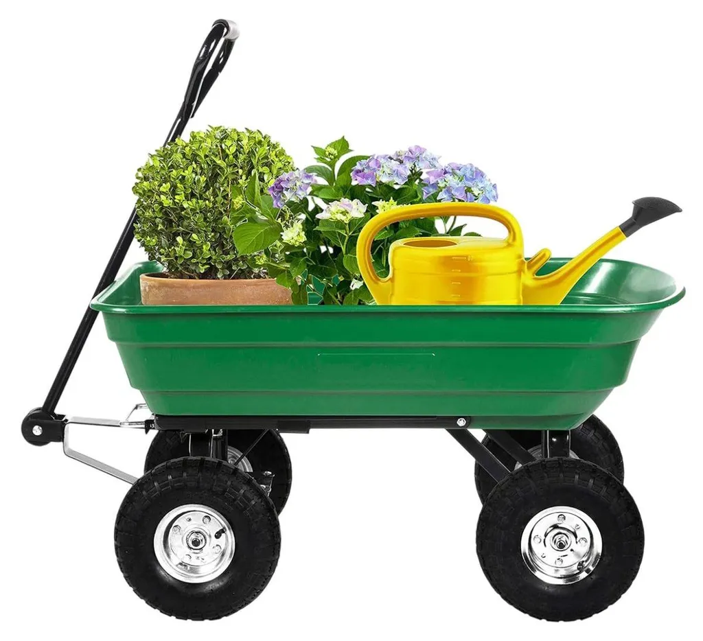 Chariot de Transport pour Plage et Jardin - Benne Basculante Terre 200kg
