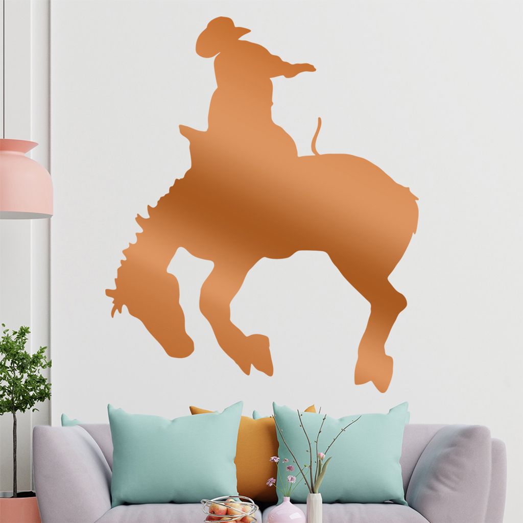 KIWISTAR Cowboy Pferd - Reiten Arena Rondeo Wandtattoo in 6 Größen - Wandaufkleber Wall Sticker - Dekoration, Küche, Wohnzimmer, Schlafzimmer, B...