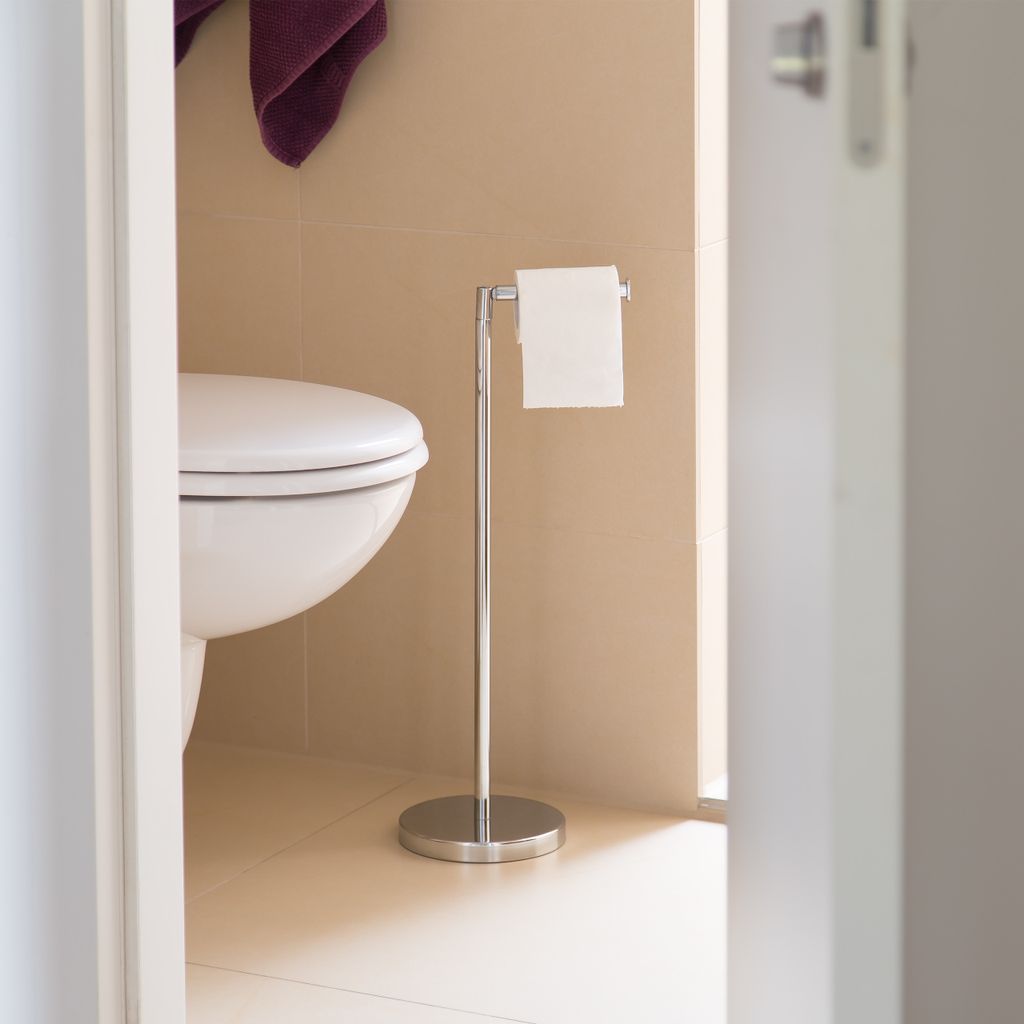 Toilettenpapierhalter freistehend verstellbar WC Rollenhalter Ersatzrollenhalter 