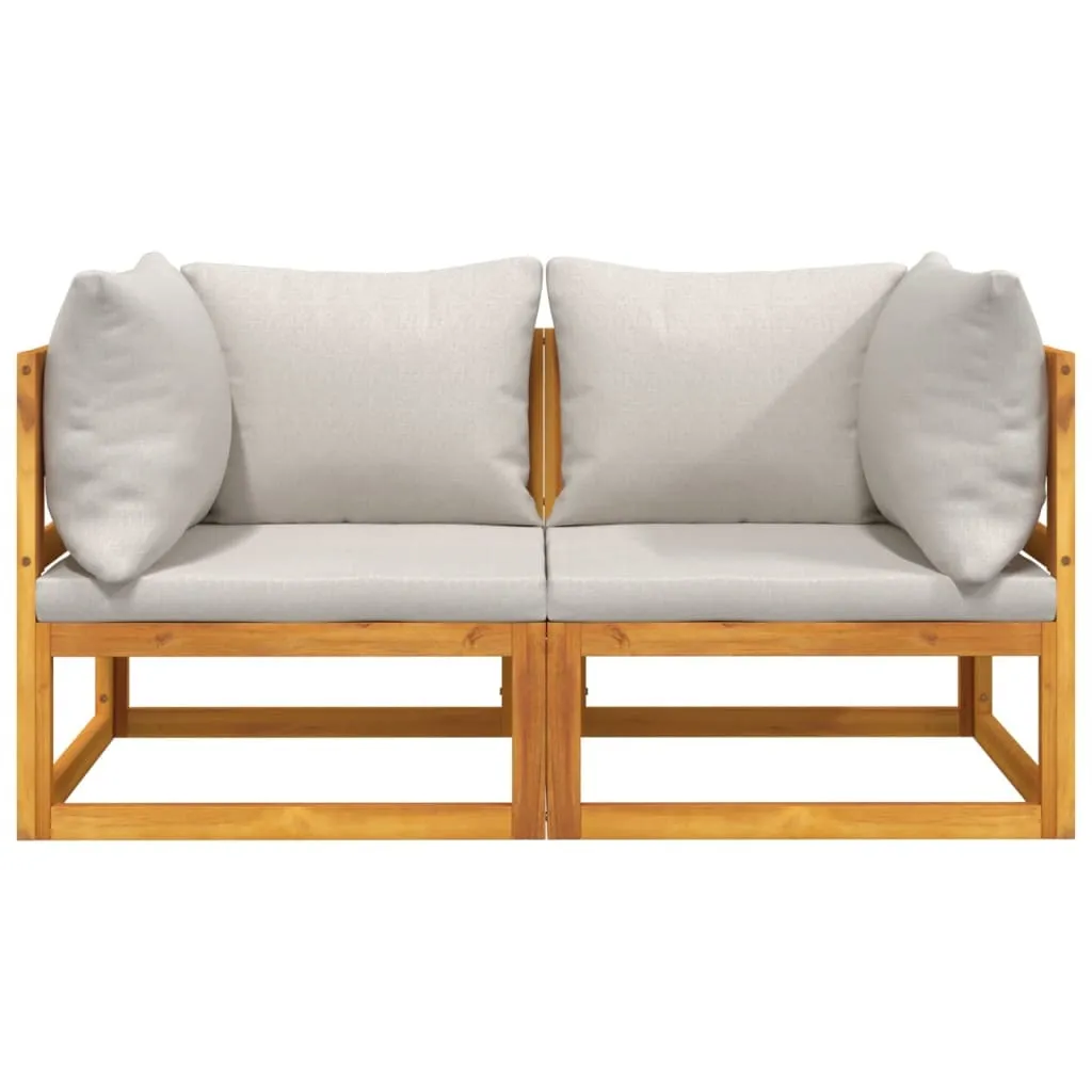 Canapé d'angle modulable acacia résistant - Gris clair - vidaXL - 3