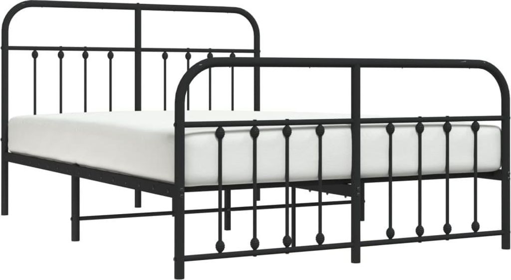 vidaXL Postel s čelem a nohou kovová 140x200 cm Obrázek produktu 