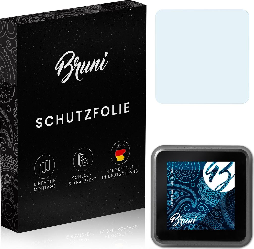 Bruni Basics-Clear 2x Schutzfolie kompatibel mit Honeywell Lyric T6 / T6R Folie