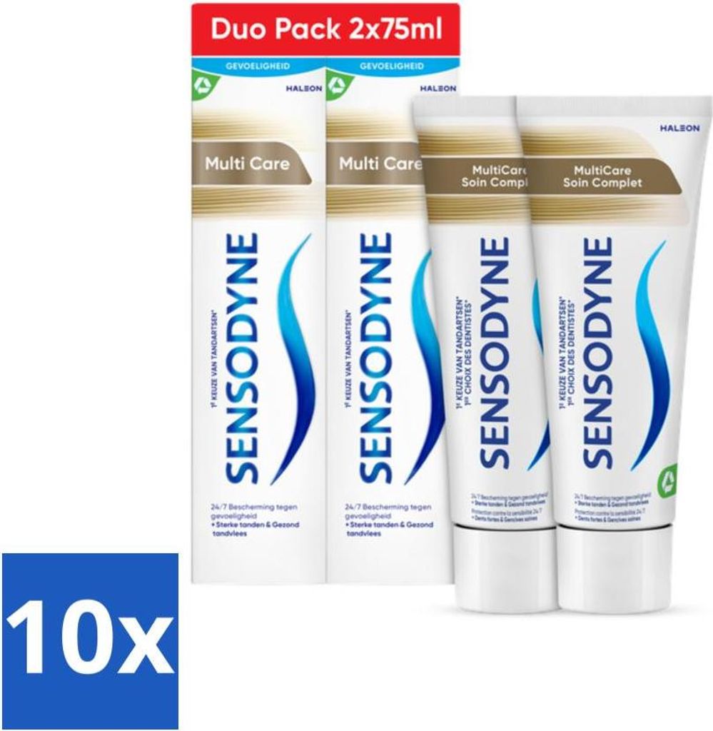 Sensodyne Zahnpasta – Multi Care – Komplettpflege – Duo-Pack – 2 x 75 ml - Vorteilspack - 10 Stücke