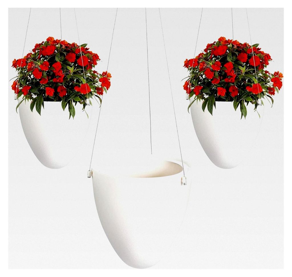 3 Stück Hängepflanztöpfe für Blumen, Selbstbewässernde Pflanzenhalter für Innen- und Außendekoration