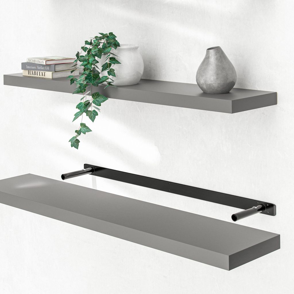 Casaria Mensola da Parete Legno 110cm Supporto 50-110cm Immagine del prodotto 