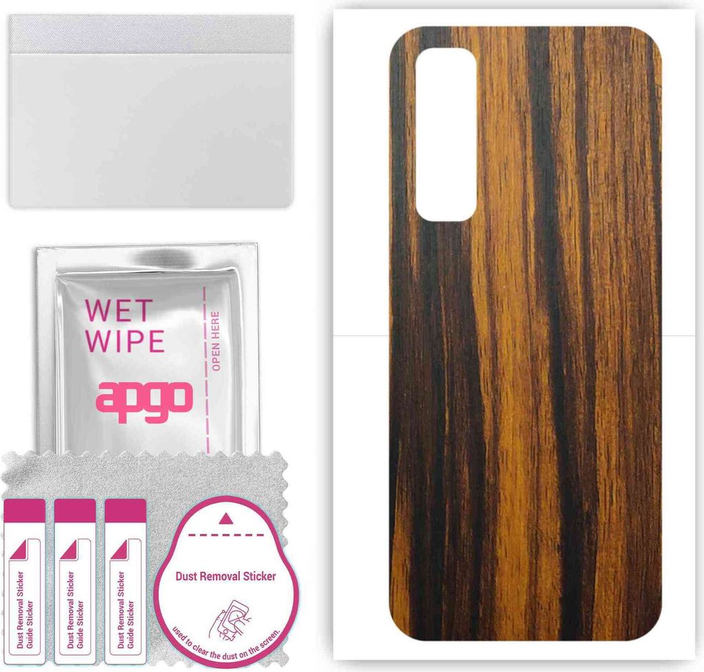 apgo Rückseite Schutzfolie, Skin, kompatibel mit Vivo Y30 Standard, Hinten Displayschutzfolie aus Vinylfolie, kratzfest, einfache Montage - Tigerwood