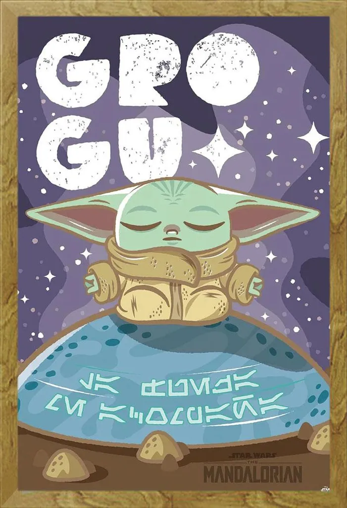Poster Star Wars Grogu Cuteness con Cornice Shinsuke Rovere 61x91,5