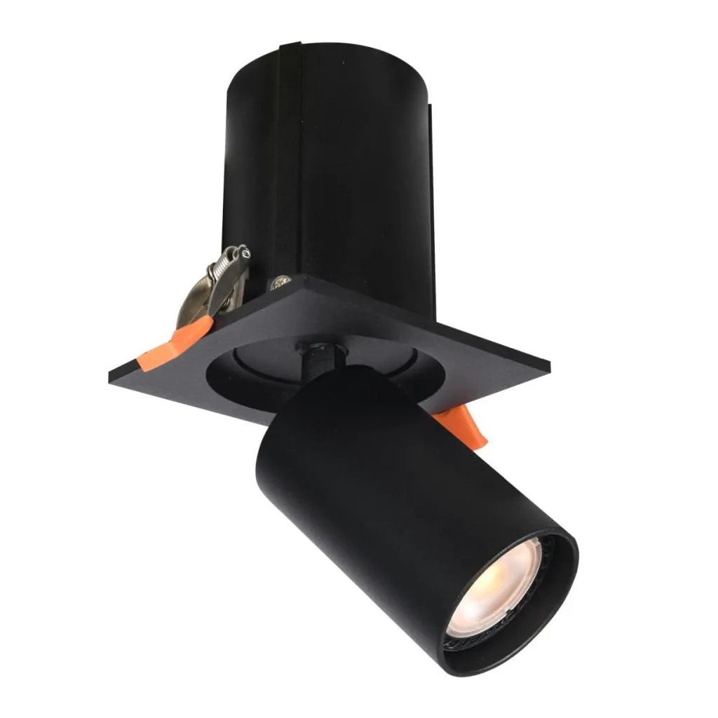 Plafoniera Italux TERMO Nera: Eleganza Quadrata e Luce Orientabile GU10