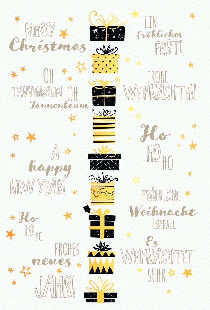 Weihnachten Grußkarte - Glückwunschkarte mit Umschlag - Geschenke
