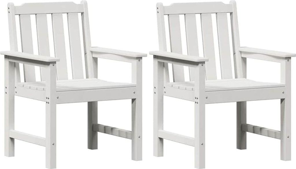 vidaXL Garten-Esszimmerstuhl 2 pcs Weiß 65,5 x 59 x 88 cm HDPE