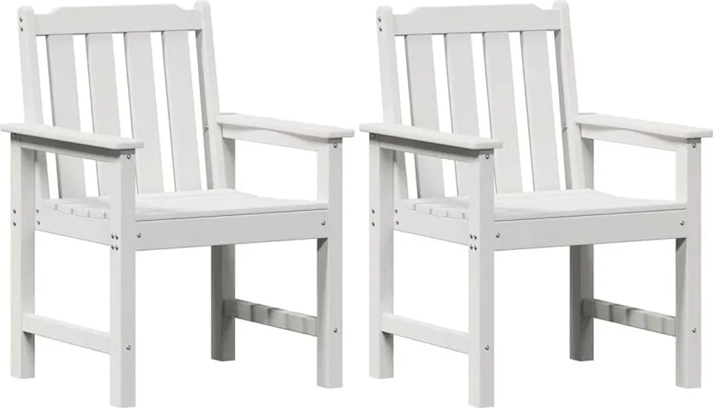 Chaise de jardin sans entretien en HDPE blanc lot de 2 résistantes UV