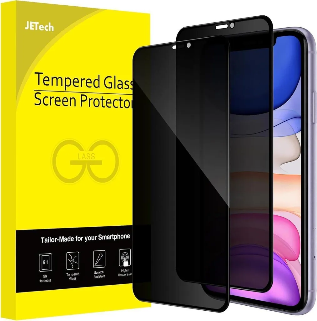 Anti-Espion Verre Trempé iPhone 11 XR Anti-Rayures et Protection Écran 2 Pack