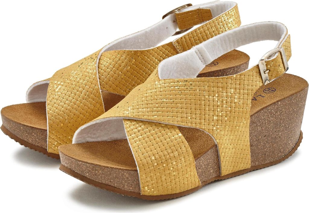 LASCANA Sandalette curry-gelb Größe 41