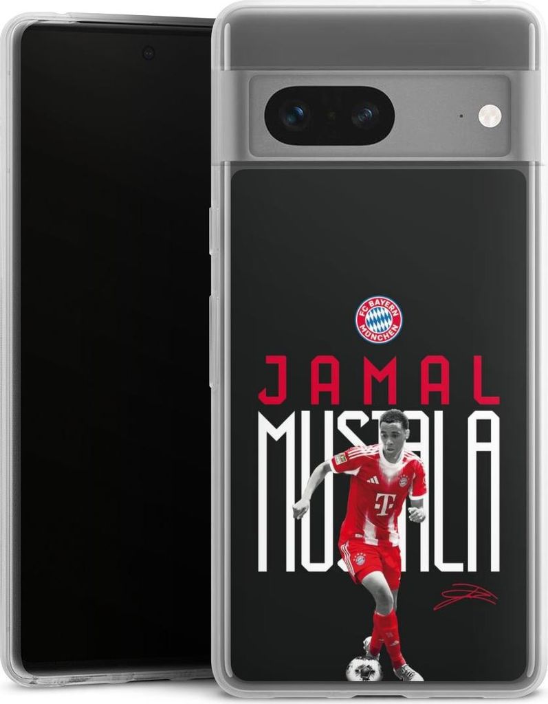 DeinDesign Slim Hülle für Google Pixel 7 Silikon Case Ultra Dünn Handyhülle FC Bayern München Offizielles Lizenzprodukt Jamal Musiala