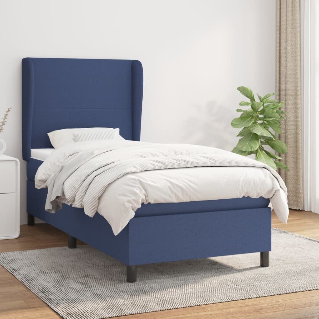 Maison Exclusive - Boxspringbett mit Matratze Blau 90x200 cm Stoff