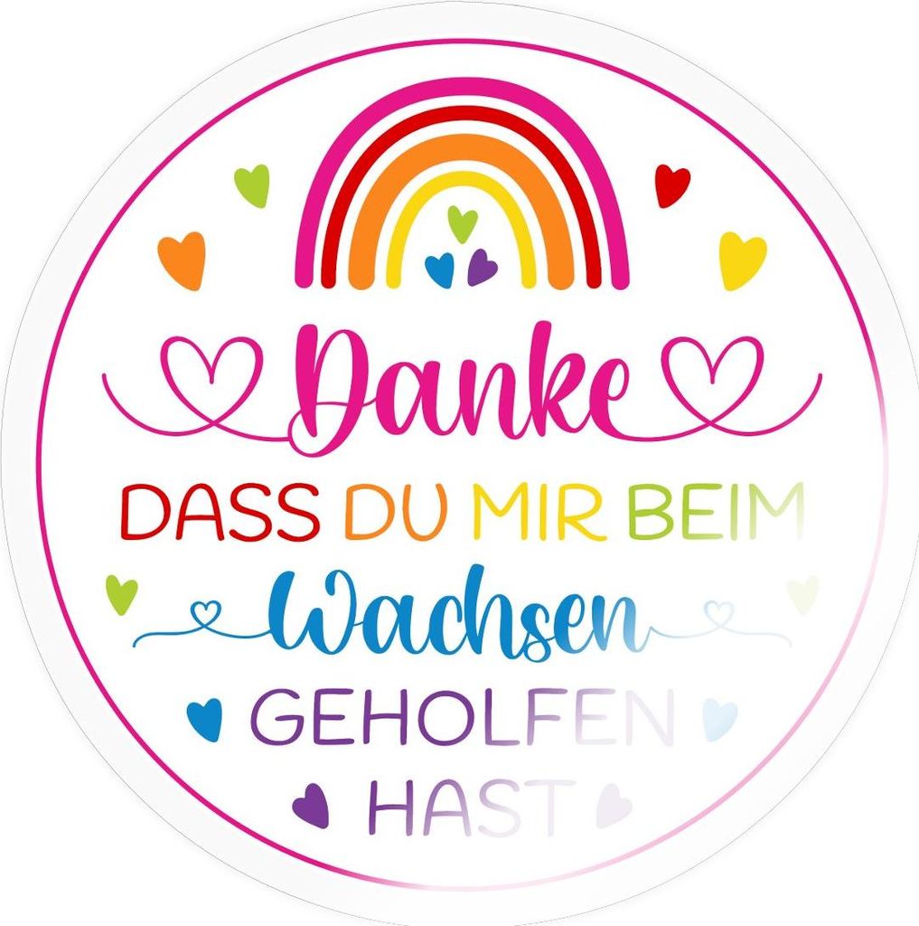 Spreadshirt Danke Dass Du Mir Beim Wachsen Geholfen Hast Sticker Aufkleber, 10 x 10 cm, Transparent glänzend