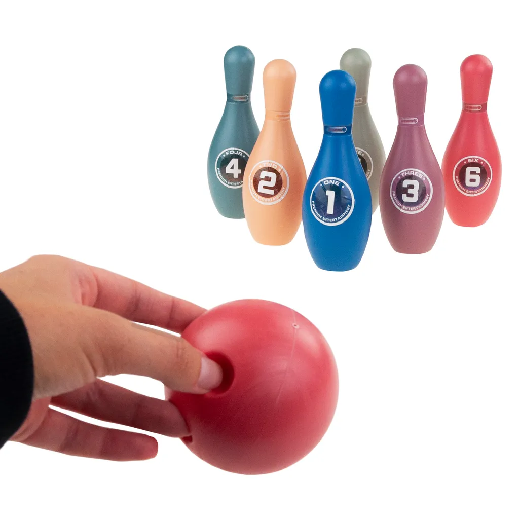 Jeu de bowling classique pour enfants Pink Papaya, 12 pièces - XL