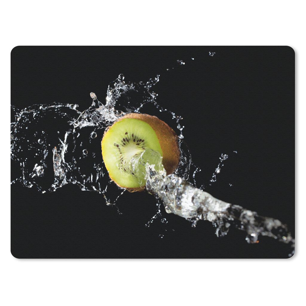 MuchoWow Mauspad Mousepad Kiwi - Obst - Stillleben - Wasser - Schwarz 40x30 cm - Mousepads - Maus Mat - Pad - Mausunterlage - Anti Rutsch