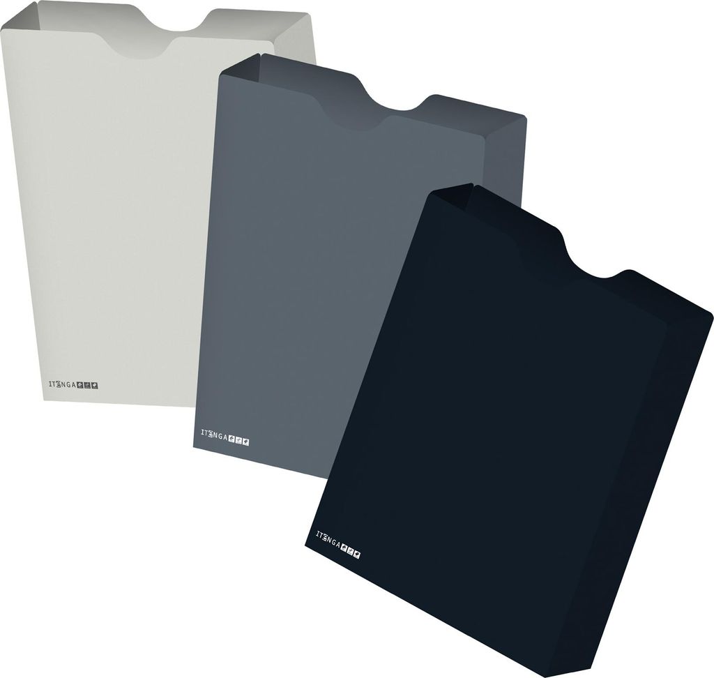 itenga Heftbox DIN A4 Hochformat aus PP schwarz grau Produktbild 