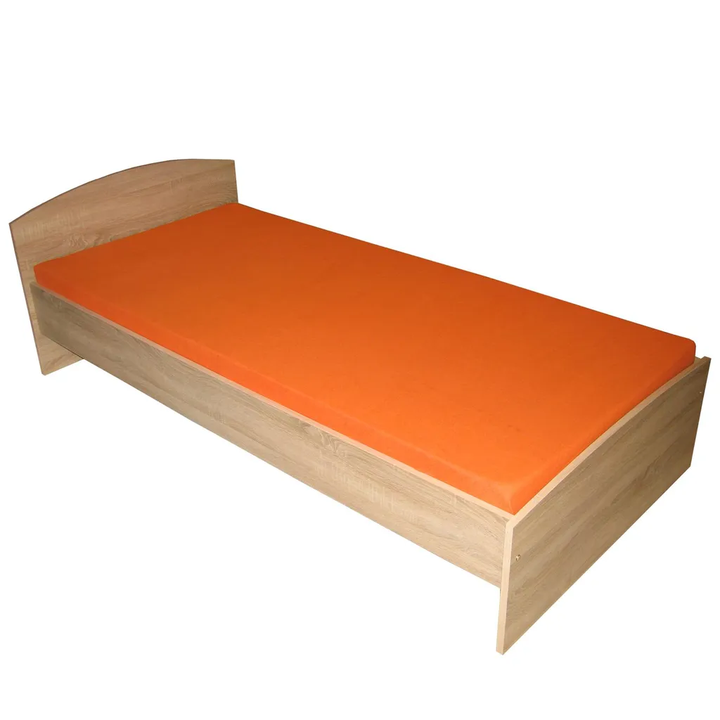 Cadre de lit simple 90x200 Idea 50343 chêne : mobilier chambre adulte