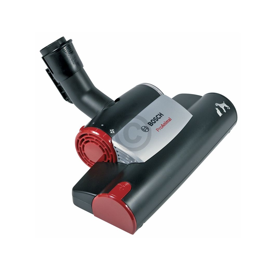 A black and red vacuum cleaner attachment is shown against a white background.