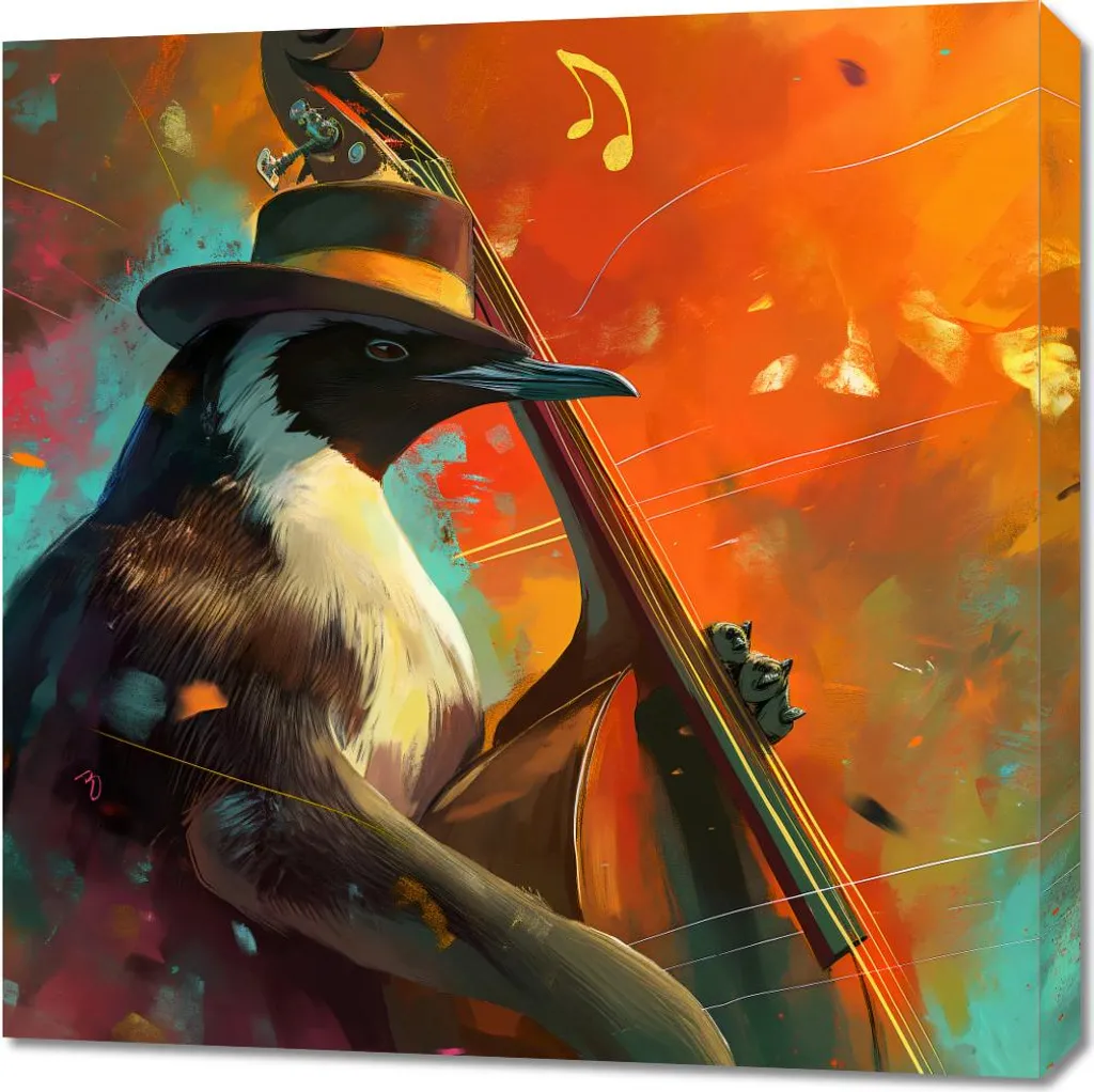 Déco Murale Pingouin Note 70x70 cm - Habillez vos Murs avec Élégance