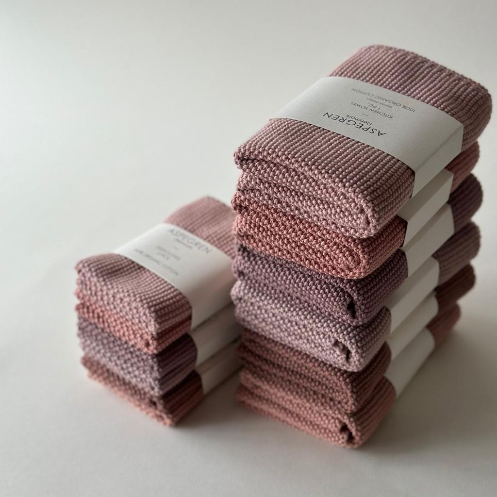 Küchentuch Gestrickt, Farbe:rosé