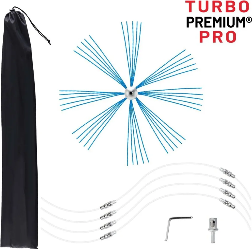 TURBO Premium PRO 14m: Kit Spazzacamino Rotante per Trapano Professionale - 4