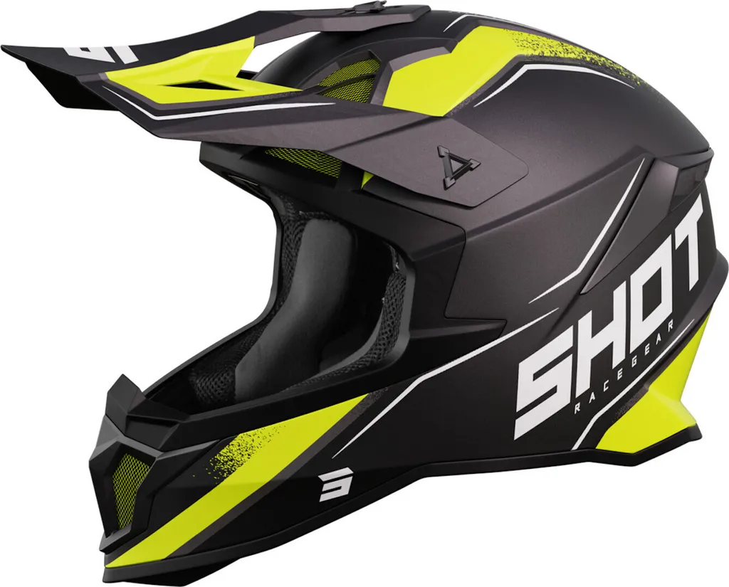 Casque Motocross Confortable Shot Lite Prism Noir Mat S 55-56 cm