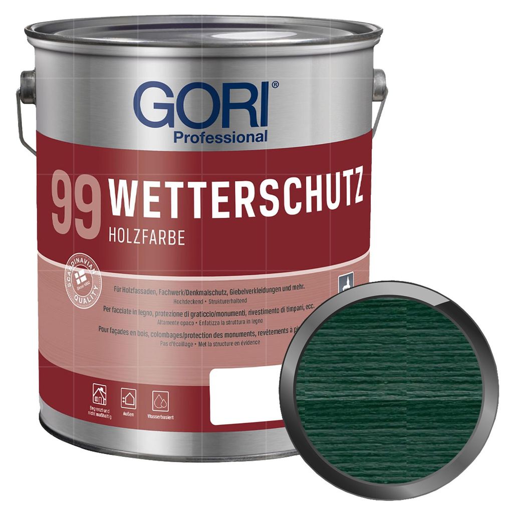 GORI 99 Wetterschutz Holzfarbe 5 Liter Moosgrün