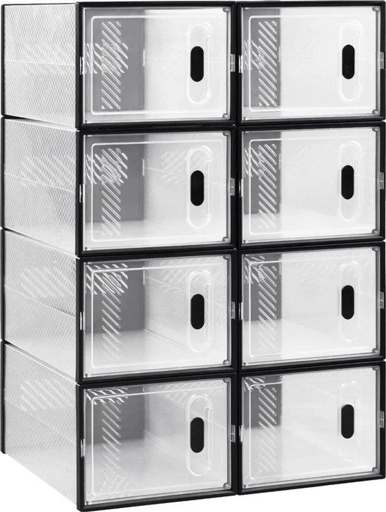 Meuble à chaussures transparent à fermeture magnétique - 8 unités