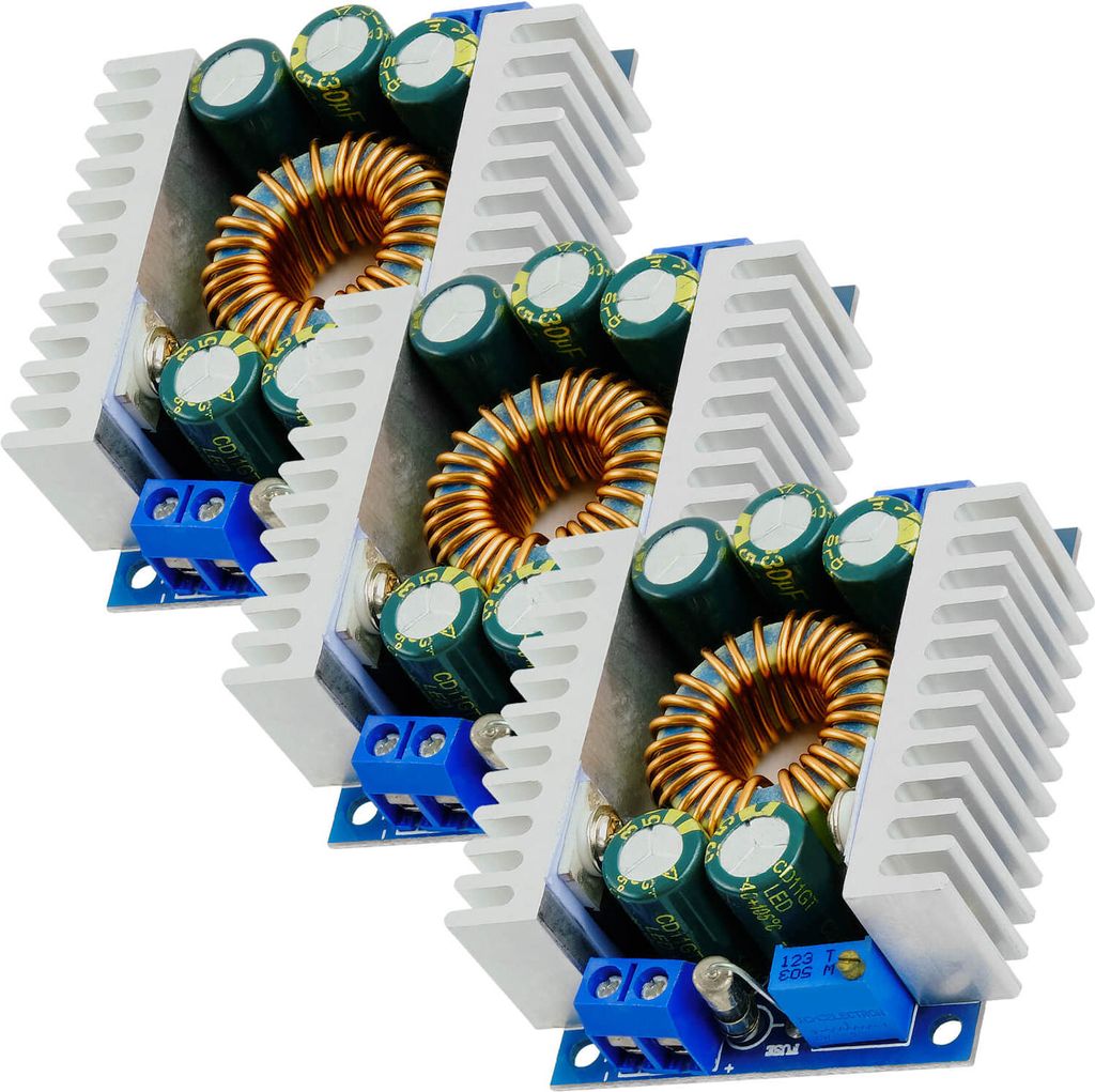 AZ-Delivery Stromversorgung XL4016E1 DC-DC Step Down Converter, Einstellbar 5-40V auf 1,2-36V 12A kompatibel mit Arduino, 3x Set
