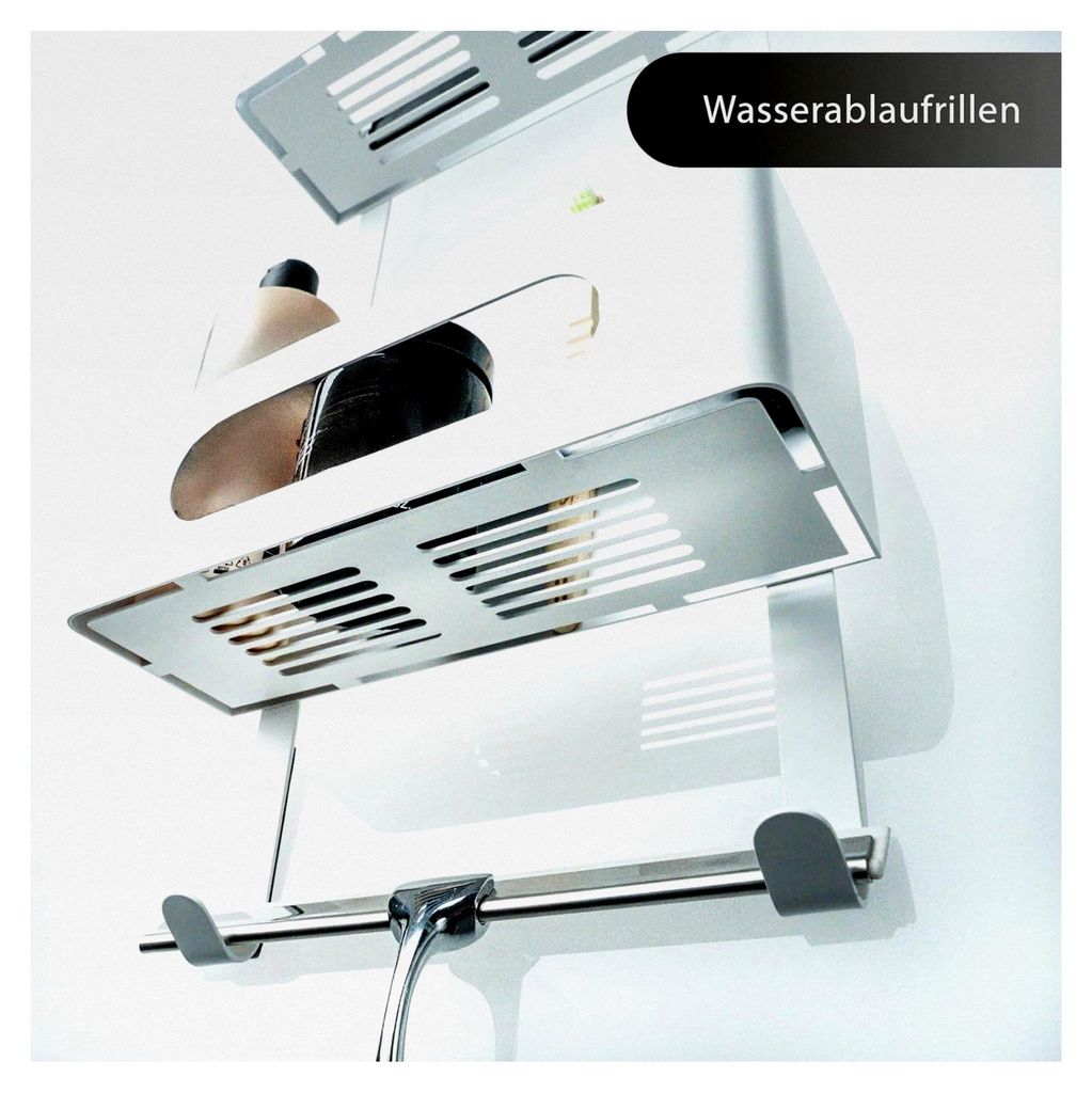 Hängende Duschablage | Patentiertes Duschregal ohne Bohren | Edelstahl Badregal für Shampoo | Duschkorb zum Hängen | Organizer für die Dusche |...