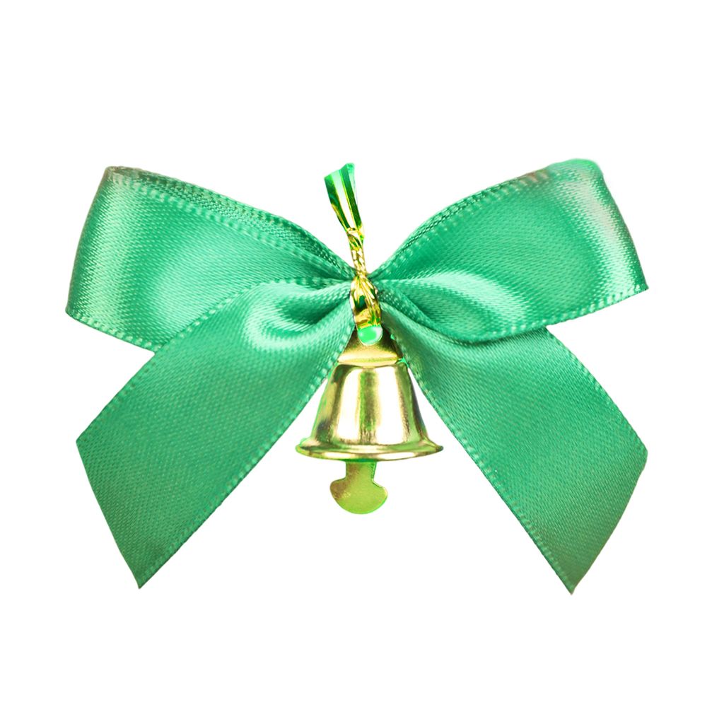 Weihnachtsbänder Bowknot DIY mit goldenen Glocken Anti-Fade-wiederverwendbares helle Farbszenenlayout Polyester Rotgrün Weihnachtskranz Anhänger...