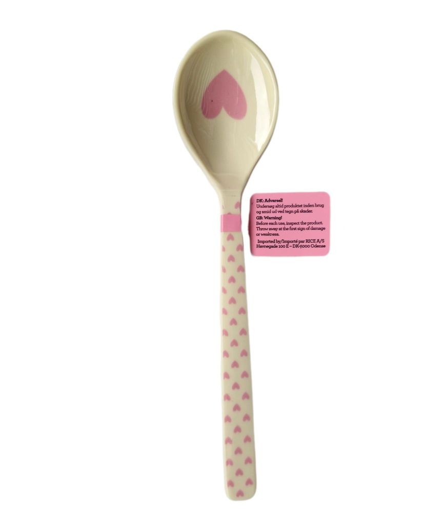 RICE - Melamin Löffel - Löffel klein / Teelöffel Hearts / Herzen - Rosa