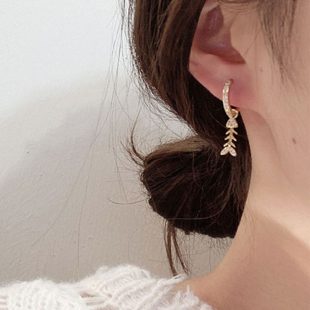 Fischgräten-Ohrringe, elegantes, großzügiges Accessoire für Damen, baumelnde Fischgräten-Ohrringe für Urlaub, Party, Geschenk