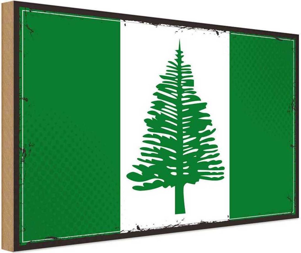 vianmo Holzschild 12x18 cm Norfolkinsel Flagge Fahne Wappen