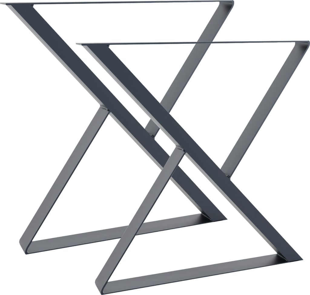 2er Tischbeine Tischgestell Tischkufen Stahl 70x72 cm Industriedesign (Anthrazit)
